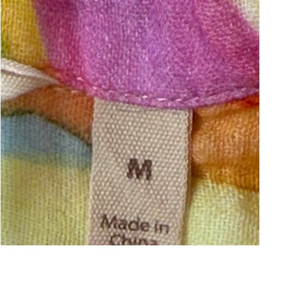 Soft Surroundings Womens M Multicolor Peregrine Gauze Fiery Stripe Button Blouse - Picture 4 of 10